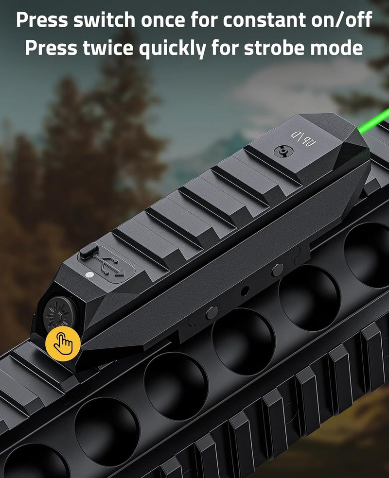 CVLIFE Laser Sight for Rifle, Low Profile Rechargeable Picatinny Rifle Laser Sight with Strobe Mode - Image 4